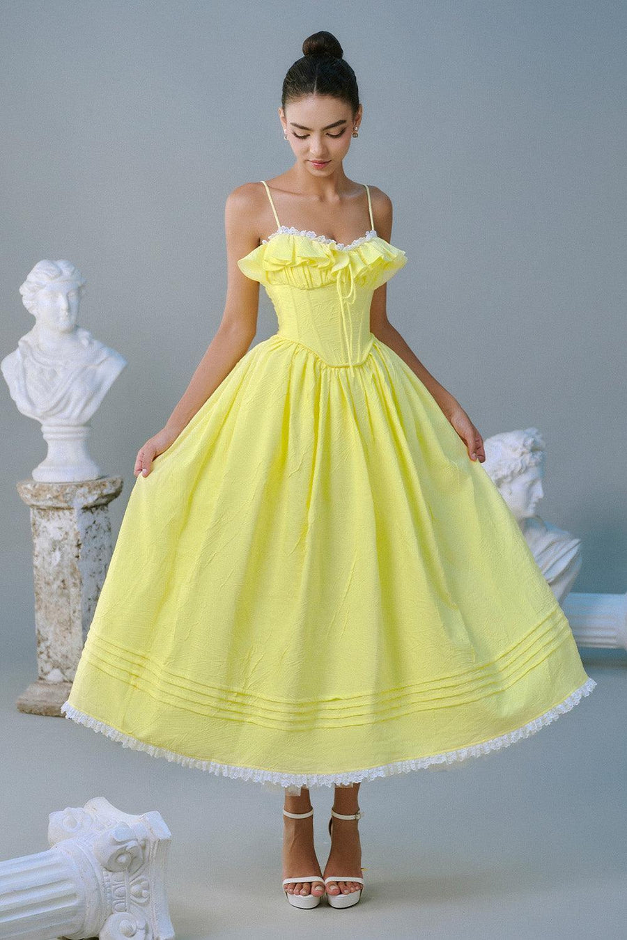 Tulip Ball Gown Spaghetti Strap Taffeta Silk Midi Dress Midi Dress Sissy Nation