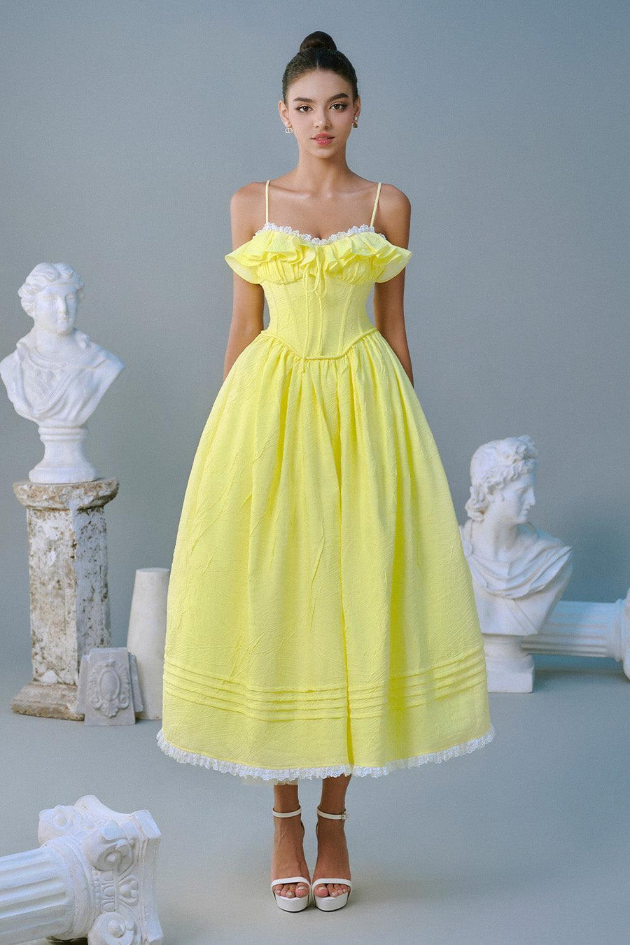 Tulip Ball Gown Spaghetti Strap Taffeta Silk Midi Dress Midi Dress Sissy Nation