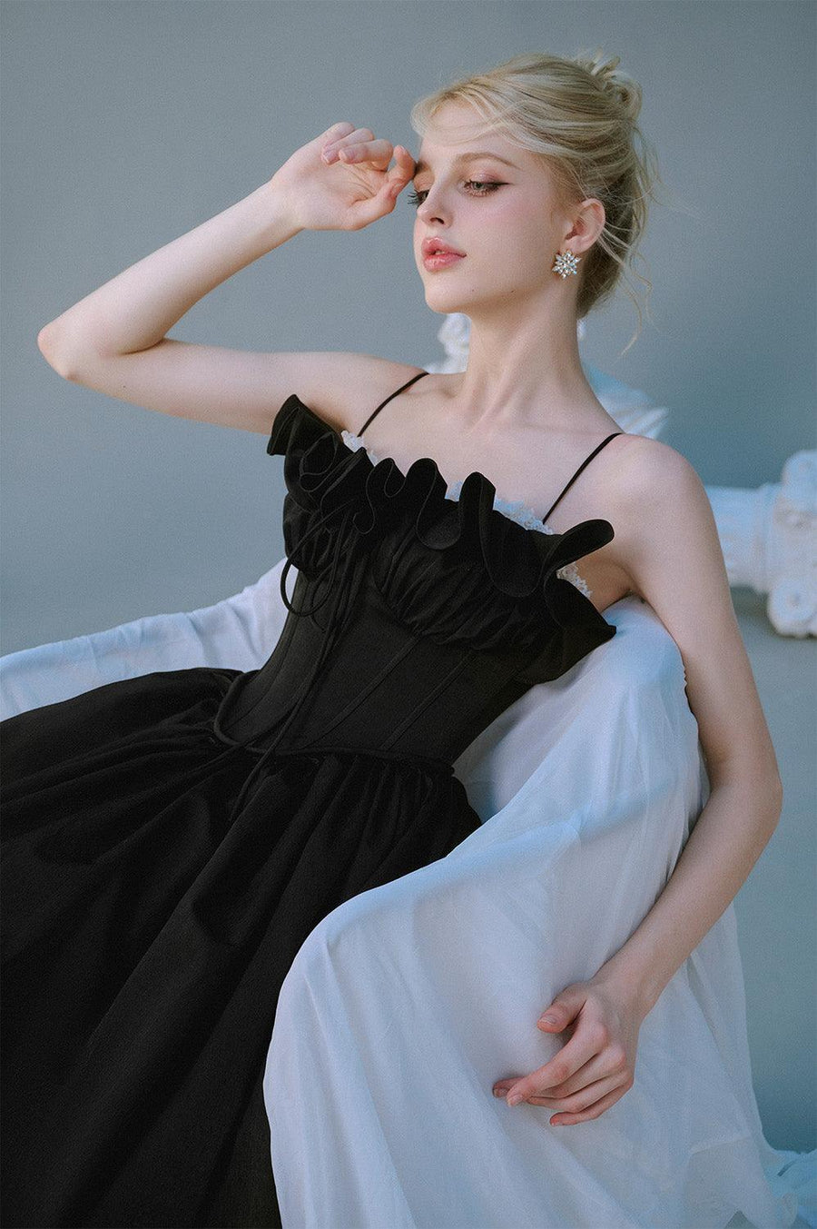 Tulip Ball Gown Spaghetti Strap Taffeta Silk Midi Dress Midi Dress Sissy Nation