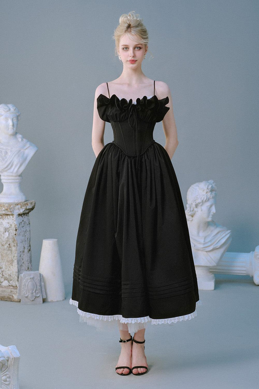 Tulip Ball Gown Spaghetti Strap Taffeta Silk Midi Dress Midi Dress Sissy Nation