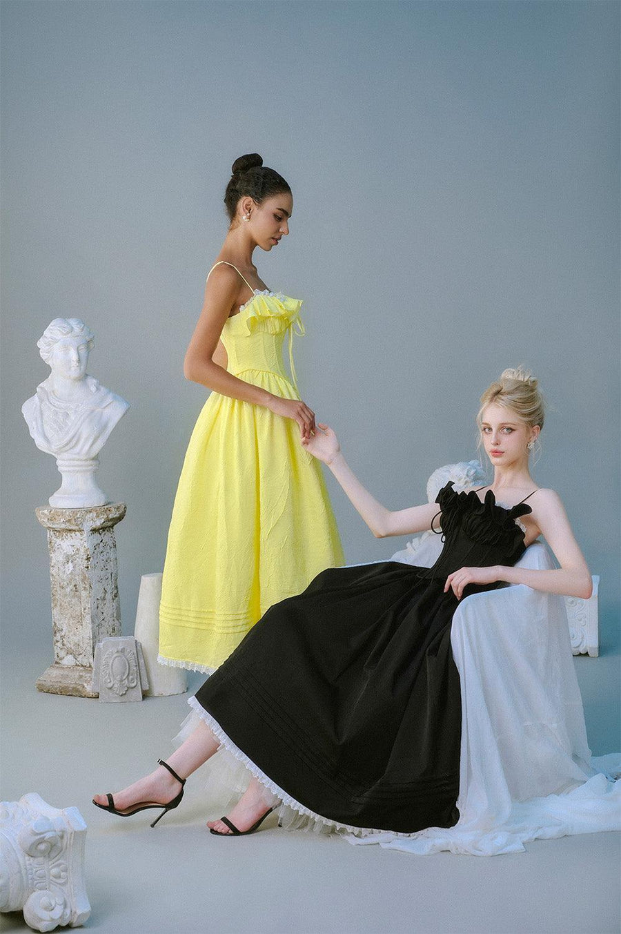 Tulip Ball Gown Spaghetti Strap Taffeta Silk Midi Dress Midi Dress Sissy Nation