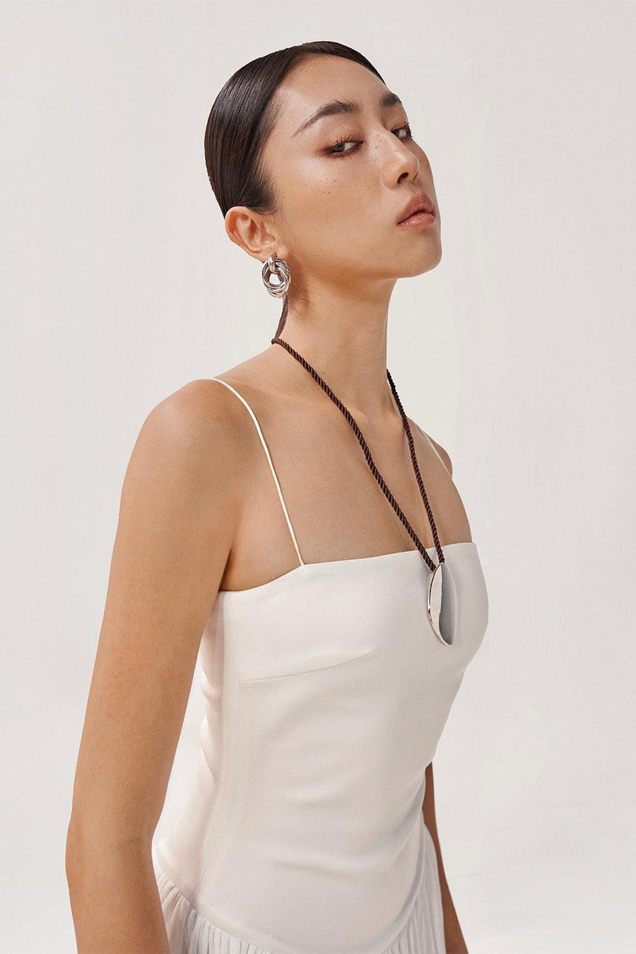 Tulip Gathered Spaghetti Strap Cotton Spandex Midi Dress Midi Dress FAIR LADY