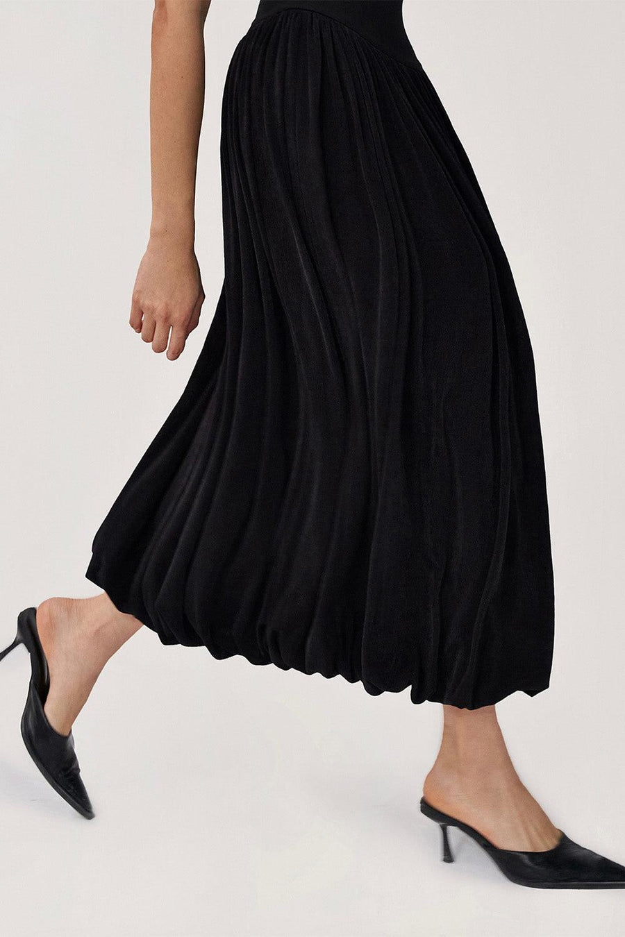 Tulip Gathered Spaghetti Strap Cotton Spandex Midi Dress Midi Dress FAIR LADY