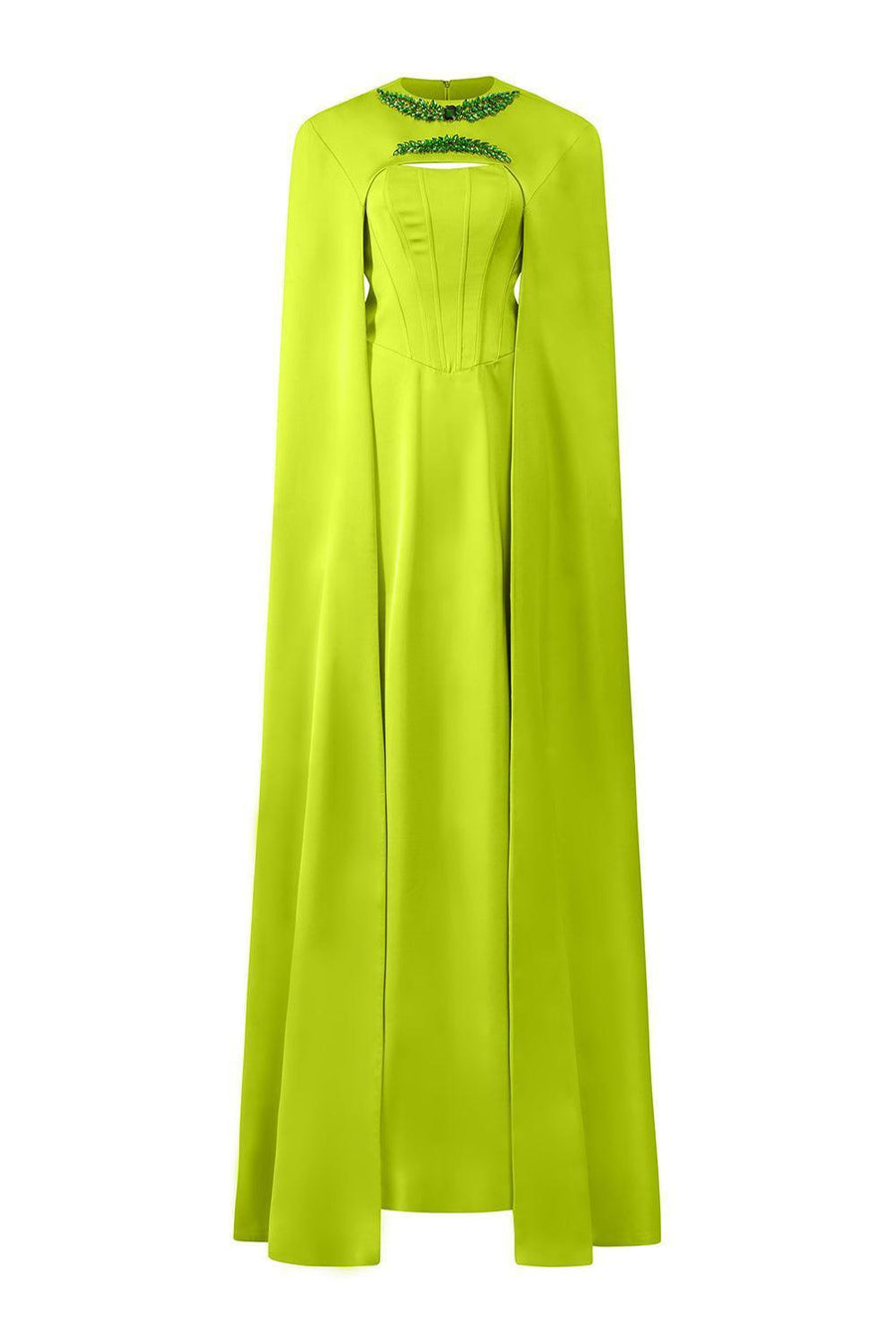 Twilight Cape Stone Silk Floor Length Dress Gown Dress I.H.F Atelier
