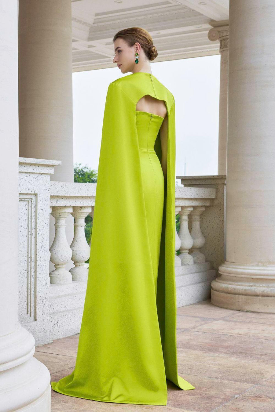 Twilight Cape Stone Silk Floor Length Dress Gown Dress I.H.F Atelier