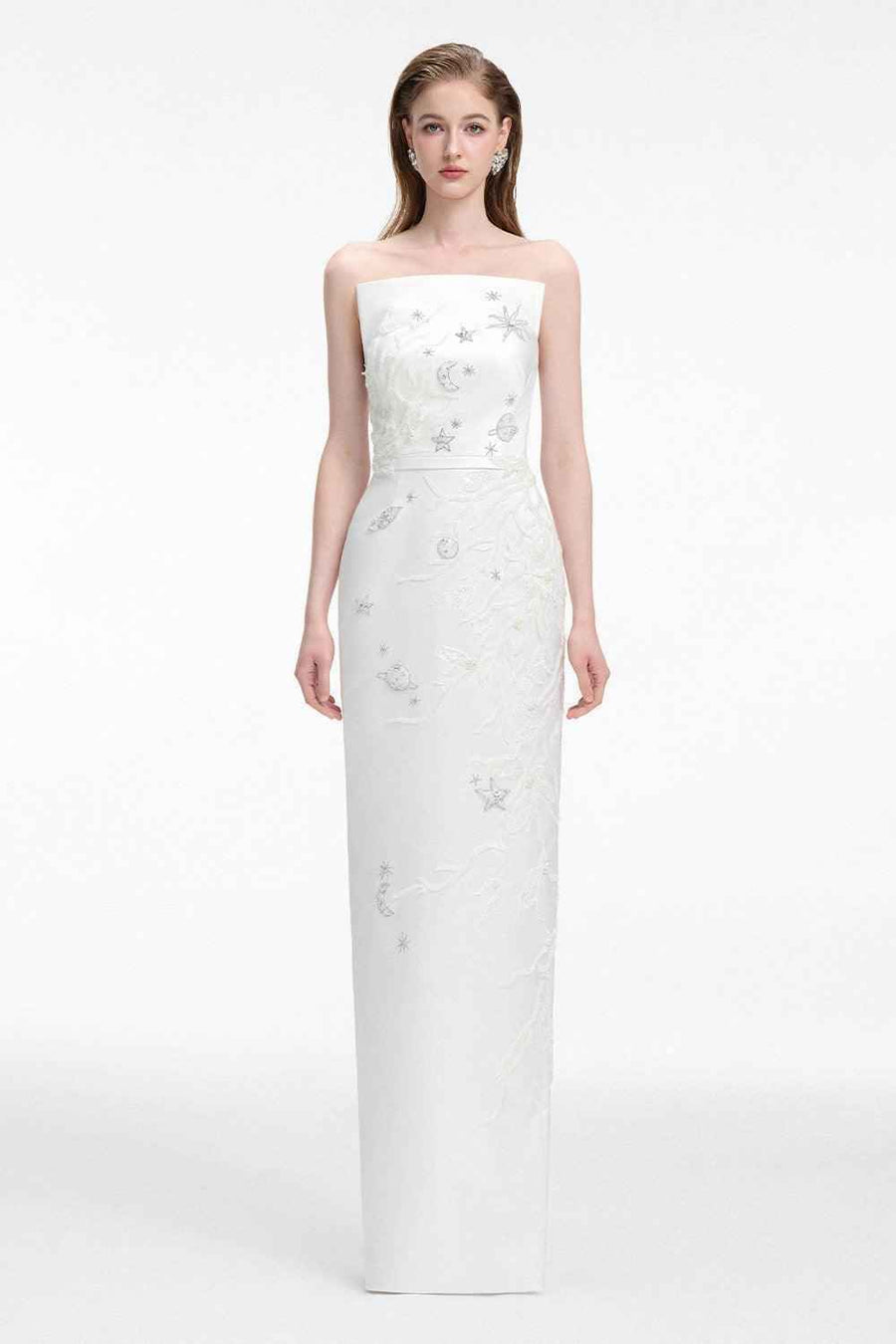 Union Sheath Straight Across Neck Taffeta Silk Floor Length Dress