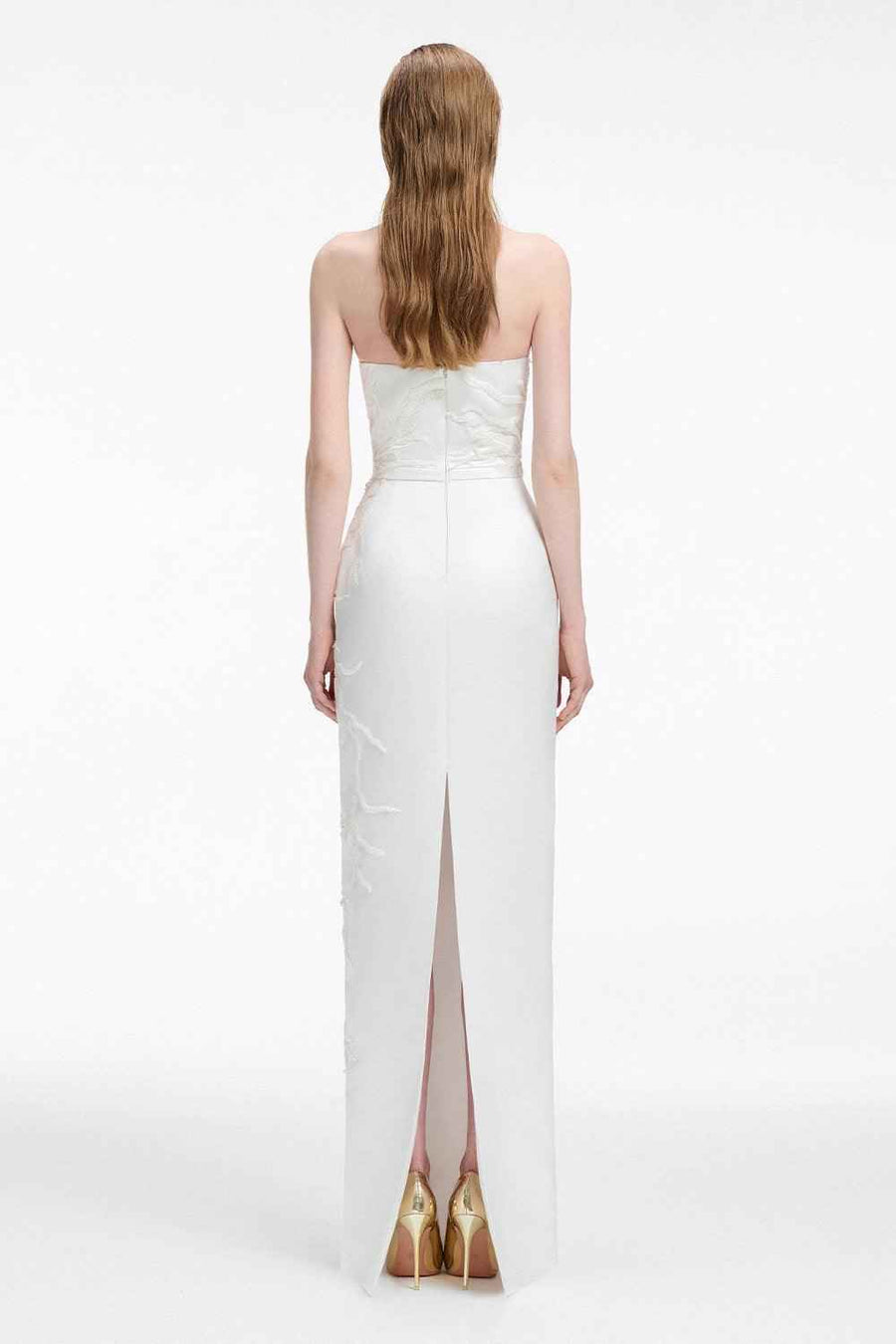 Union Sheath Straight Across Neck Taffeta Silk Floor Length Dress