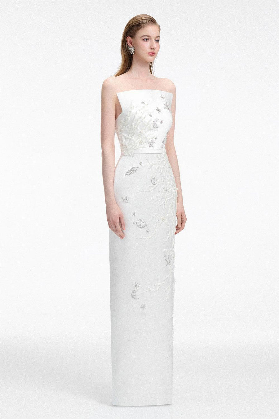 Union Sheath Straight Across Neck Taffeta Silk Floor Length Dress 6