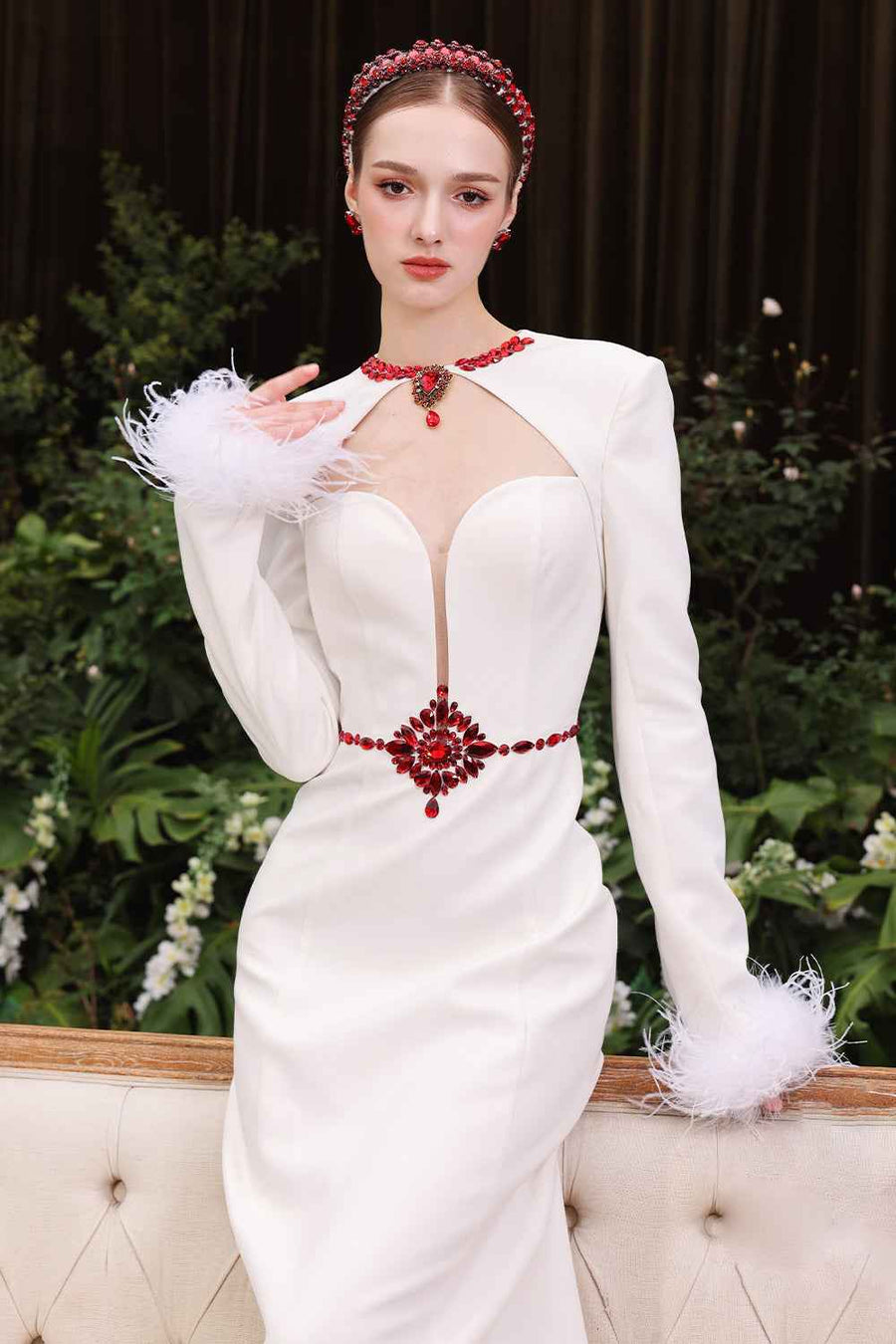 Dazzling Sheath Cut-Out Polyester Spandex Floor Length Dress