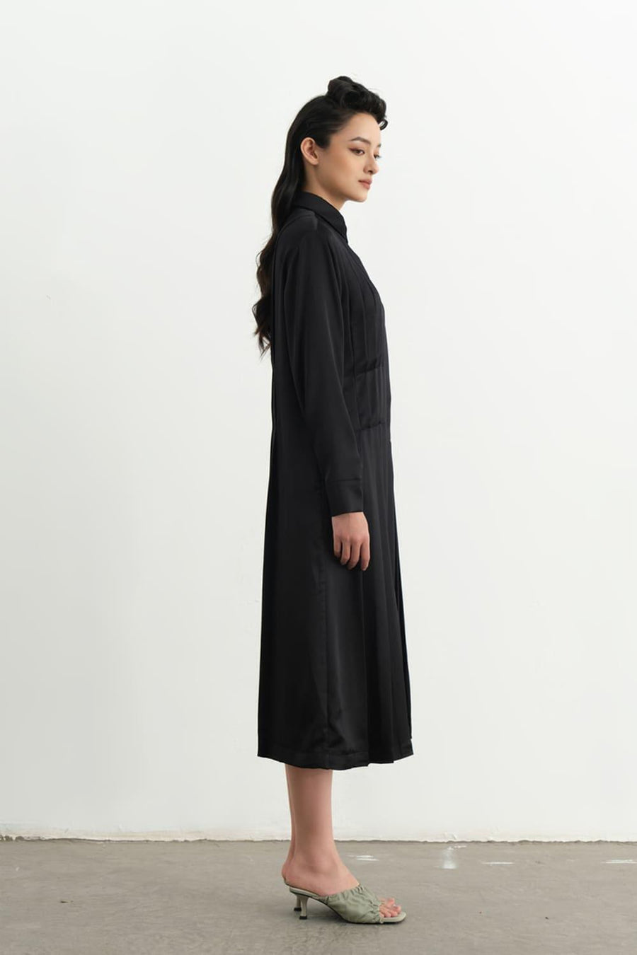 Vadim Tunic Pleated Silk Midi Dress 6
