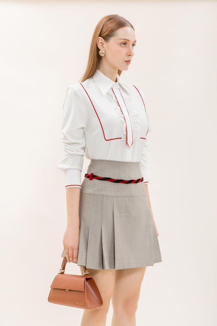 Valkyrie A-line Knife-Pleated Polyester Mini Skirt 5