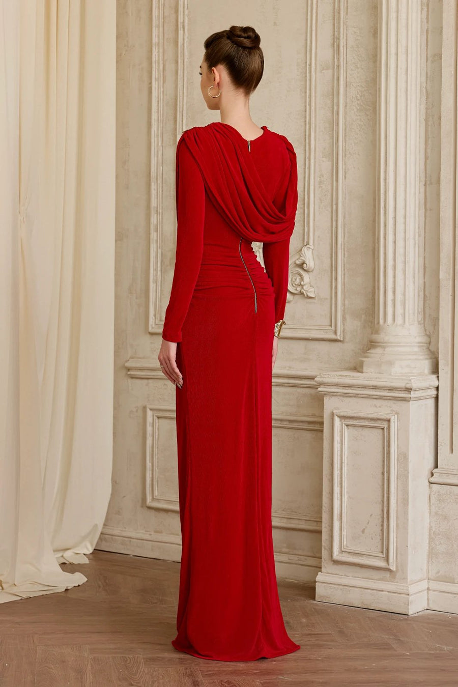 Valoria Draped Maxi Dress 4