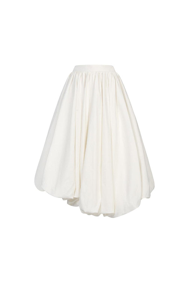 Van Vi Bubble Asymmetric Linen Blend Midi Skirt