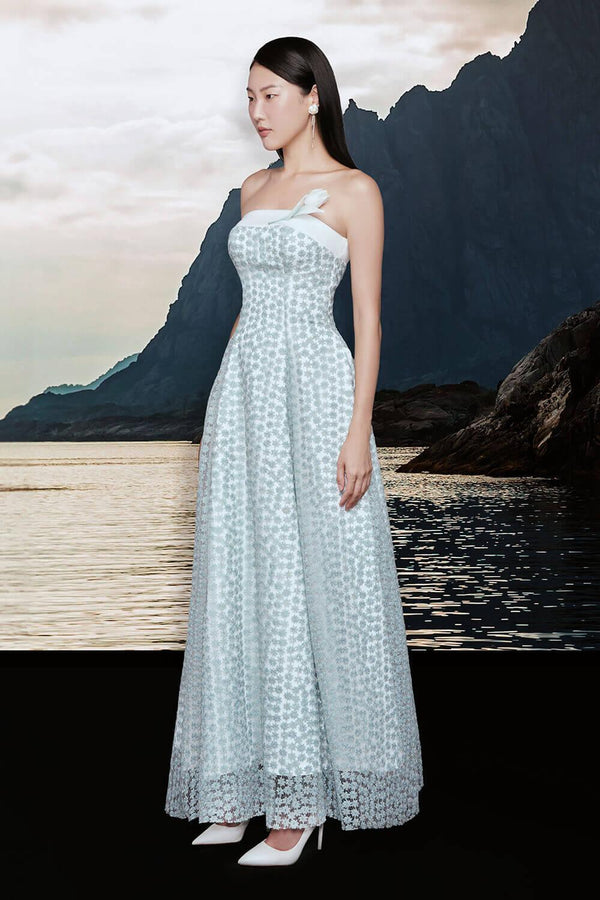 ankle length dress meaning Women's Fleur A-line Layered Mesh Ankle Length Dress  XS/XS/S/M/L/XL/Customize Purple MEAN BLVD