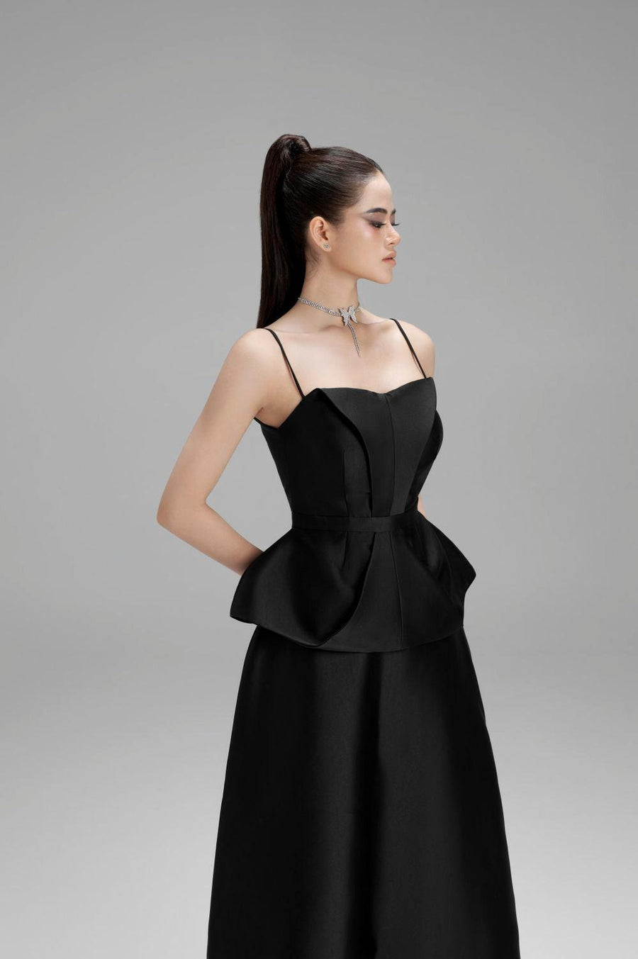 Victoria A-line Plain Taffeta Midi Skirt Skirt Cordia