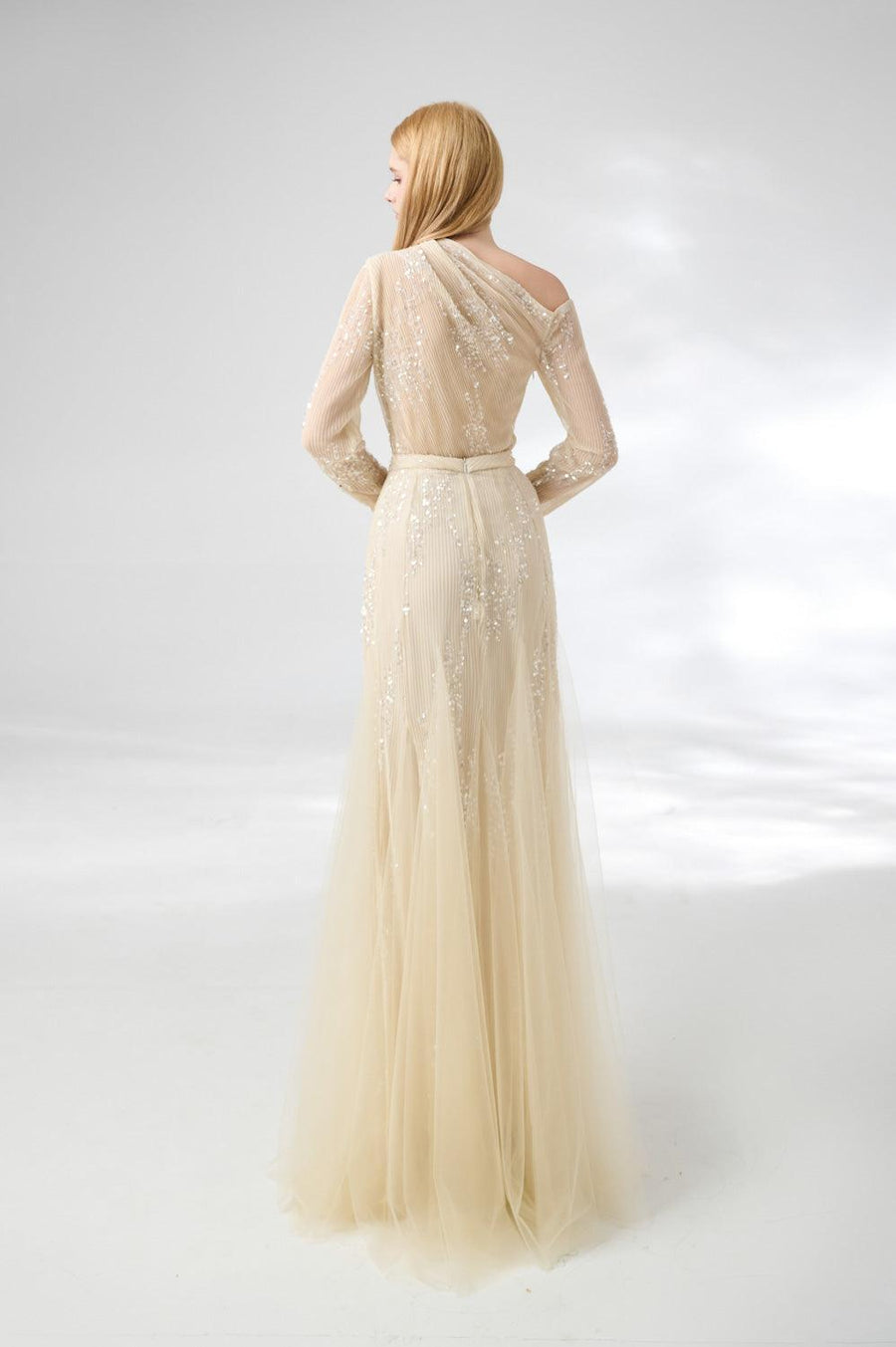 Villanue Gored Pleated Organza Floor Length Set 4