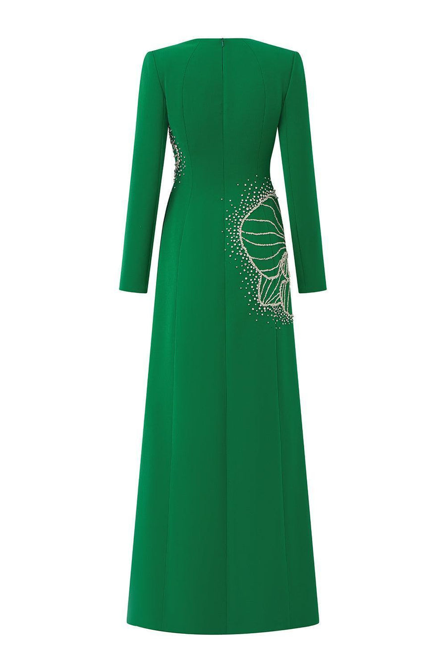 Vivacy A-line Queen Anne Neck Velvet Satin Maxi Dress 3