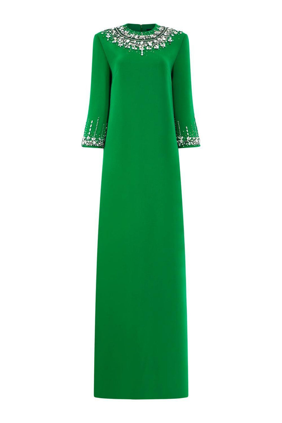 Wayfarer Straight Round Neck Velvet Floor Length Dress 1