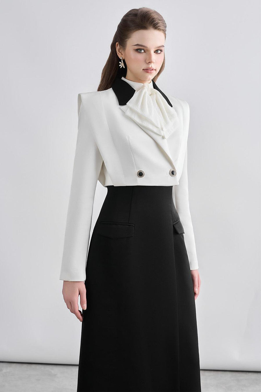 Wrenley A-line Bow Tie Chanel Midi Dress Midi Dress Cordia