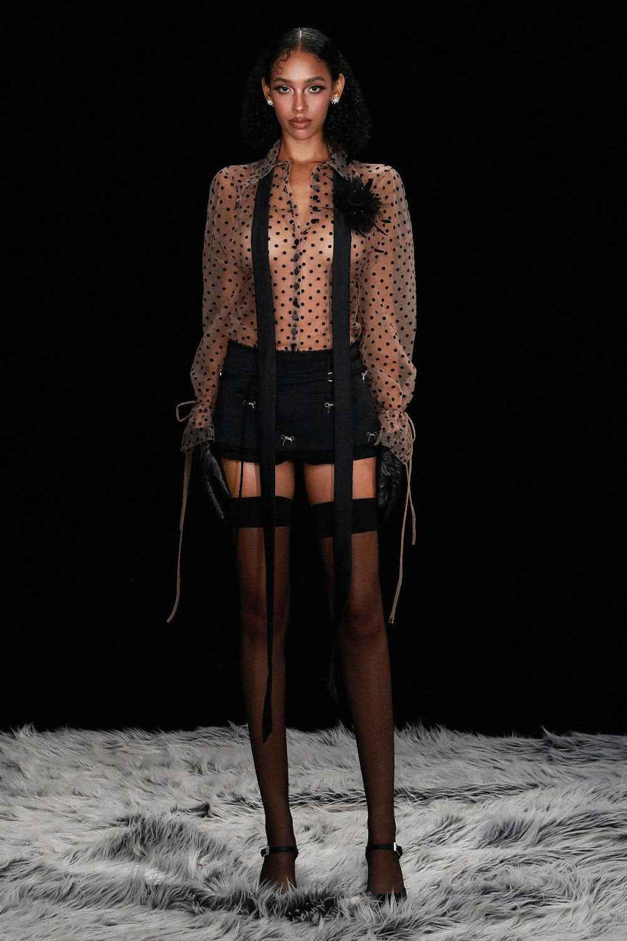 Aspyn Straight See-Through Mesh Shirt