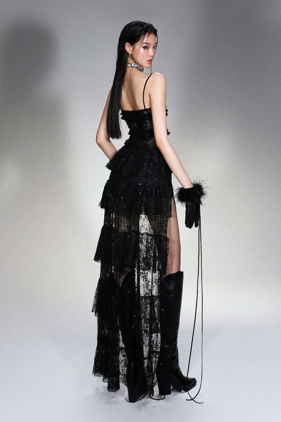 Aya Fringed Leather Gloves 18