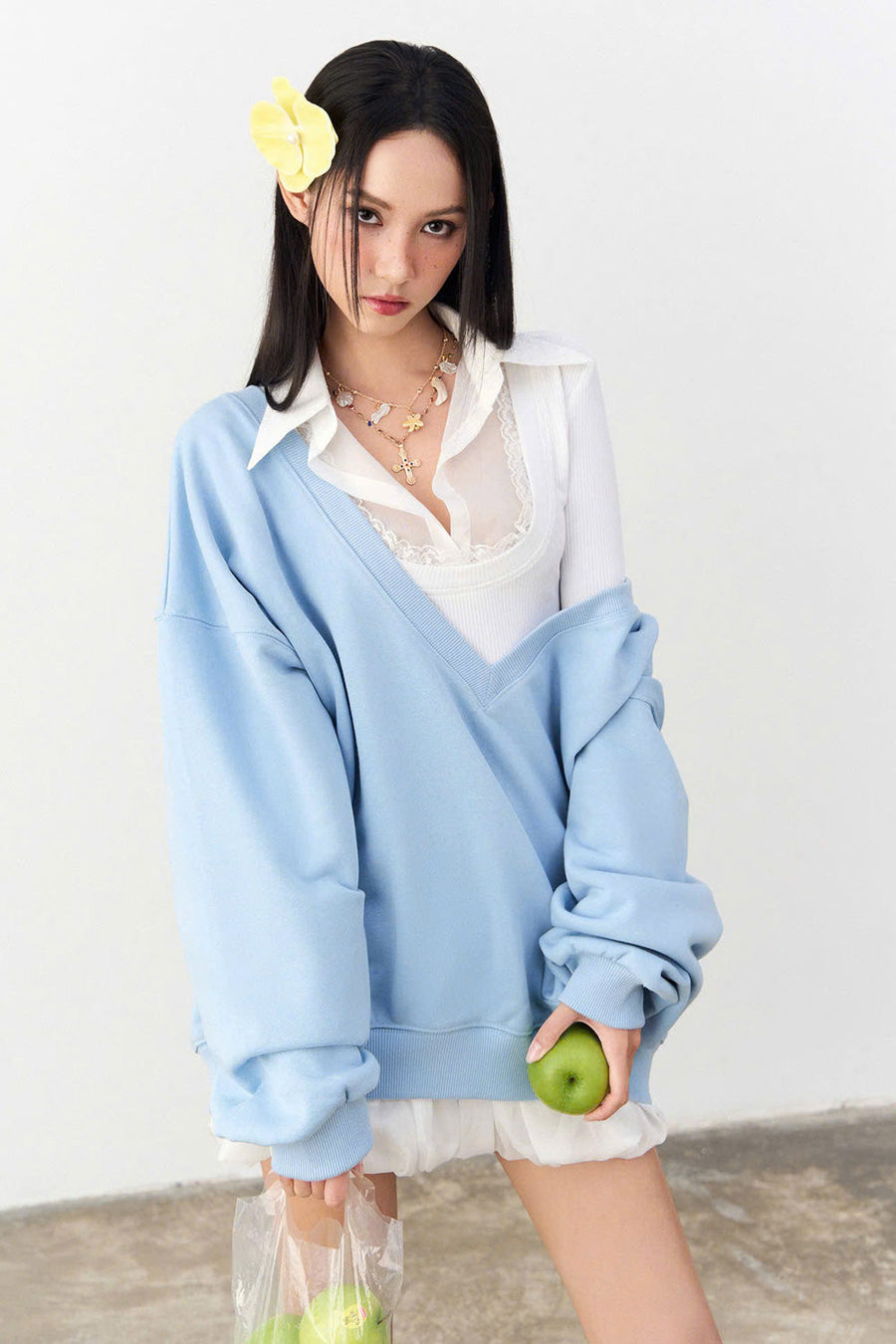 Pazazi Straight Drop Shoulder Fleece Top 2