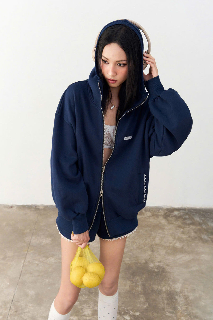 Cupid Straight Hooded Neck Fleece Coat 3