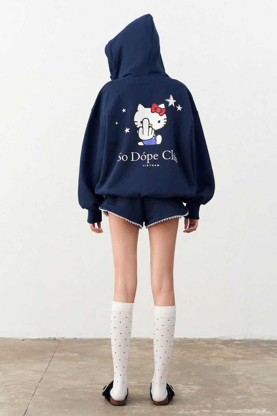 Cupid Drop Waist Wide Leg Fleece Extra Short Length Shorts 7