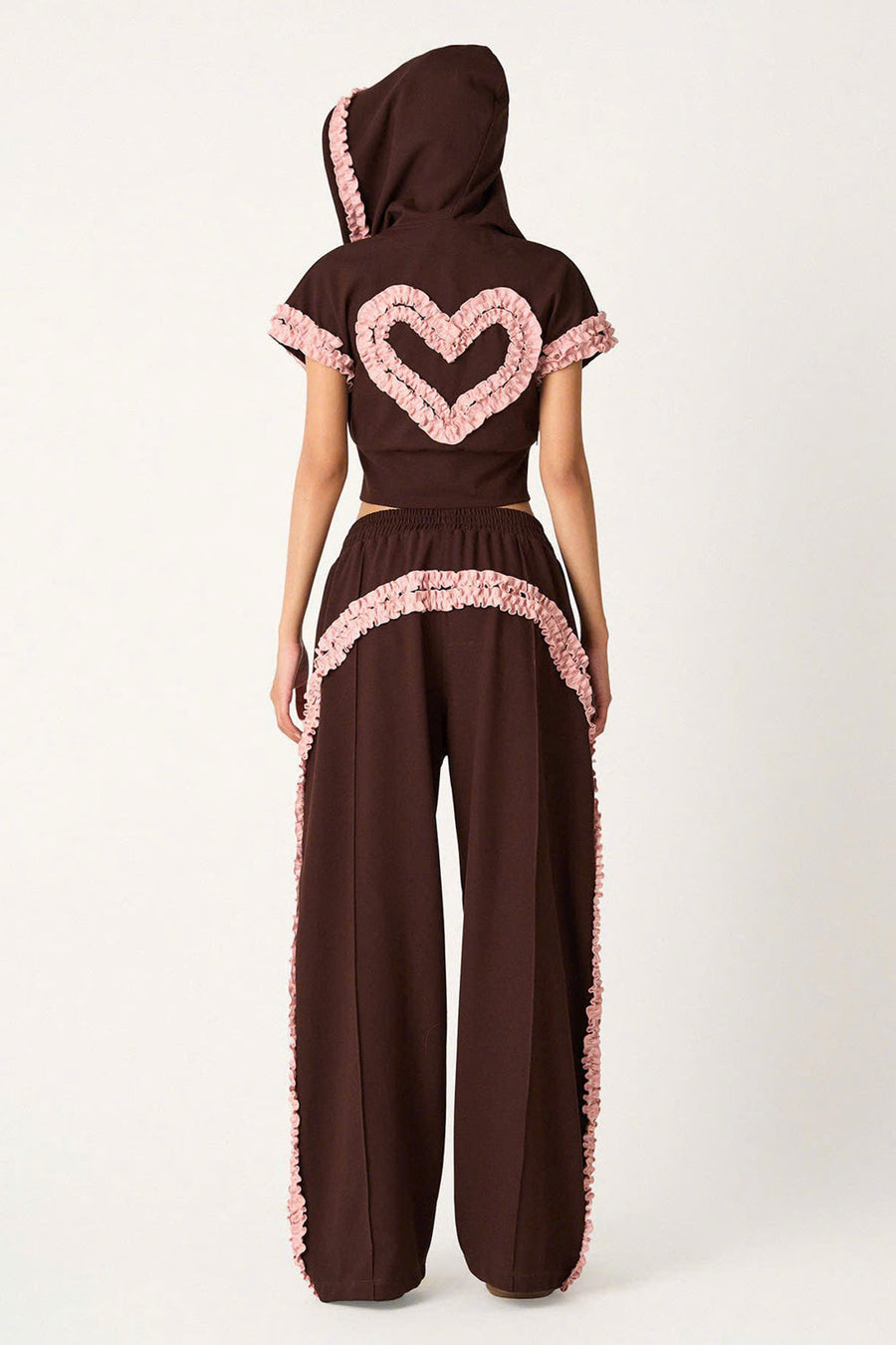Sweetchoco Straight Ribbed Fleece Floor Length Pants 6