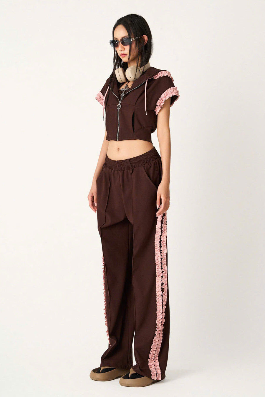 Sweetchoco Cropped Short Sleeved Fleece Jacket 5