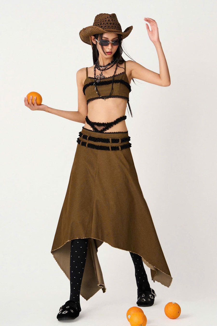 Lucia Cropped Sleeveless Khaki Top 5