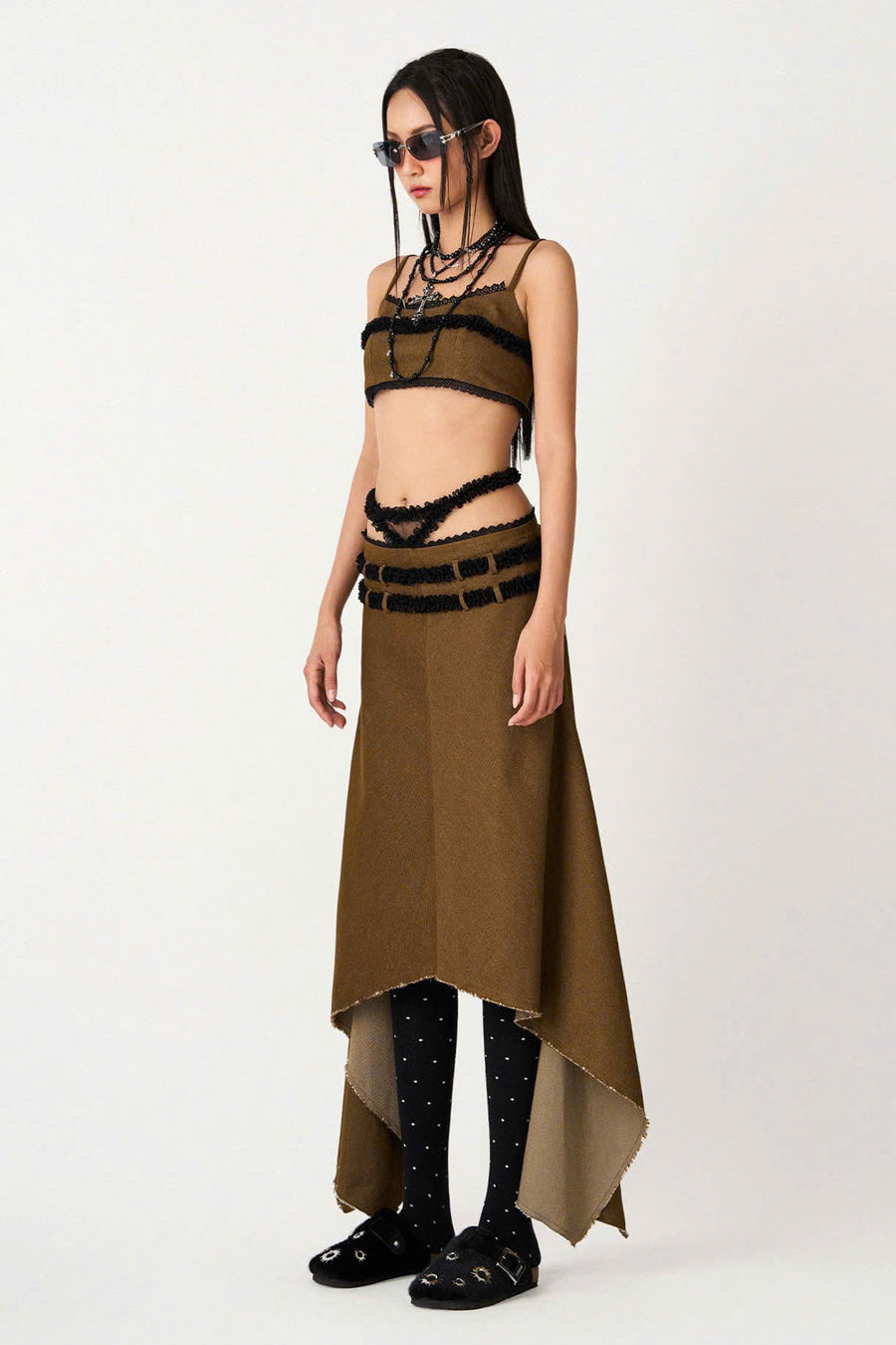 Lucia Cropped Sleeveless Khaki Top 6