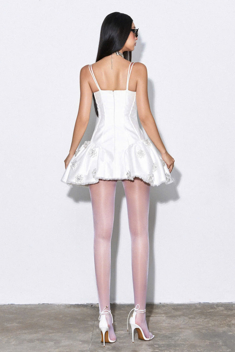 Zyne A-line Corset Waist Burlap Mini Dress 4