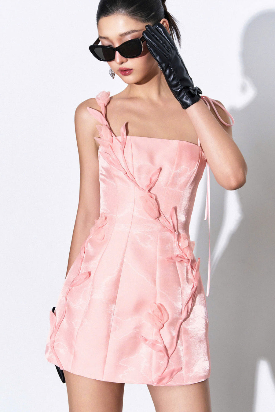 Onyx A-line Tie String Twinkle Taffeta Mini Dress 2