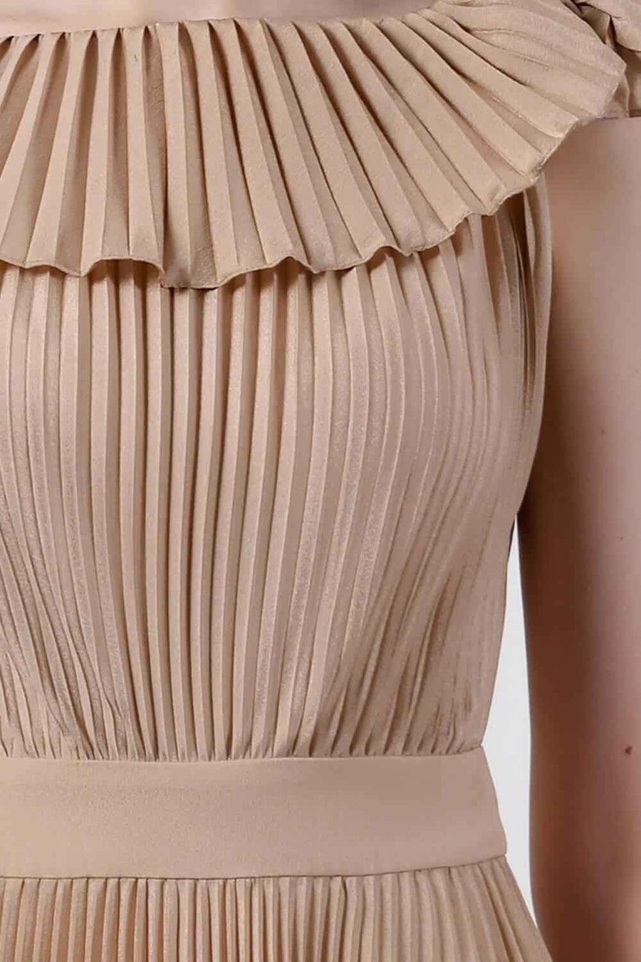 Zaria Pleated Sleeveless Silk Midi Dress