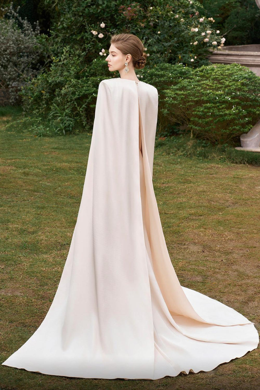 Zendaya Cape V-Neck Silk Floor Length Dress Gown Dress I.H.F Atelier