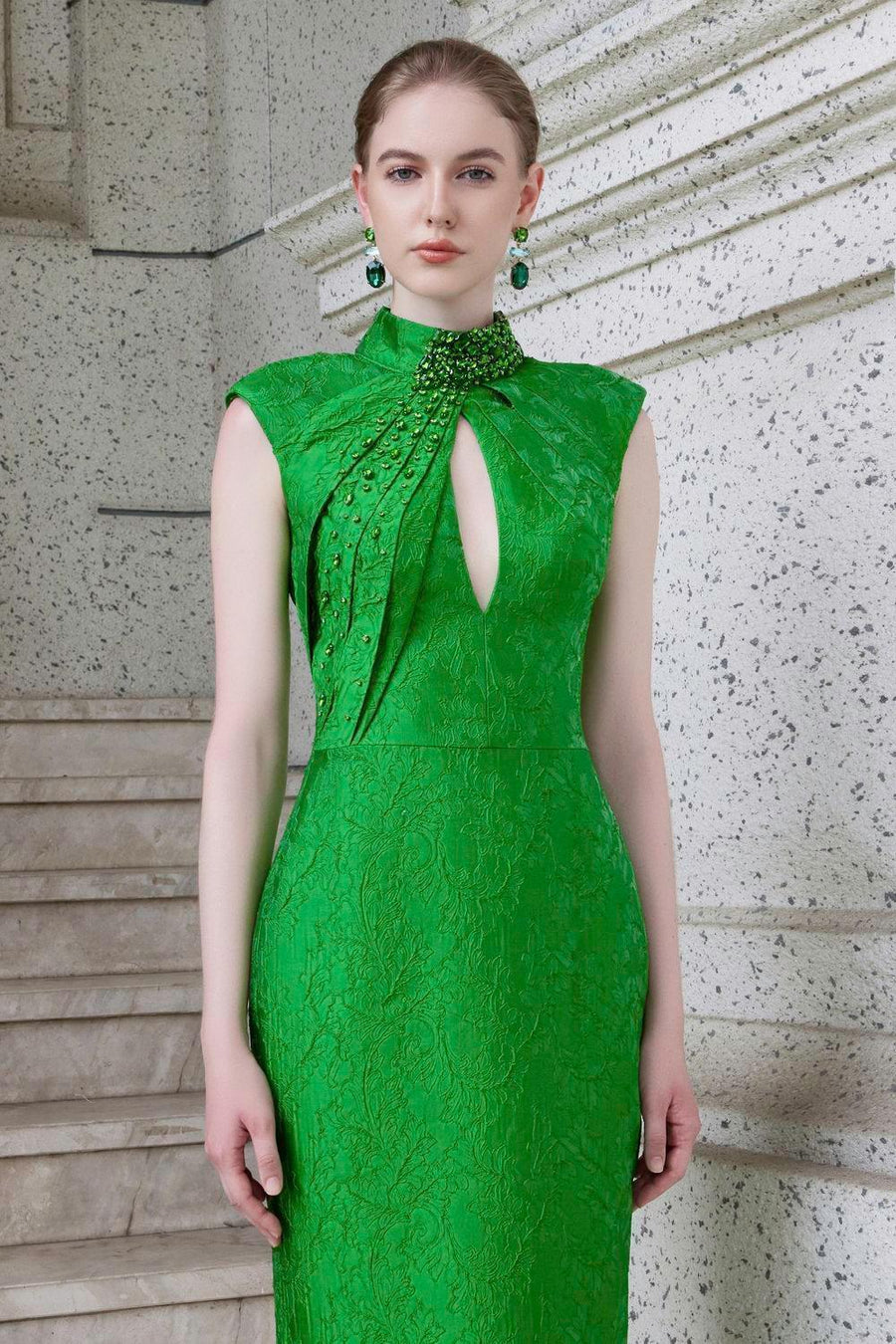 Zephyr Sheath Sleeveless Jacquard Floor Length Dress Gown Dress I.H.F Atelier
