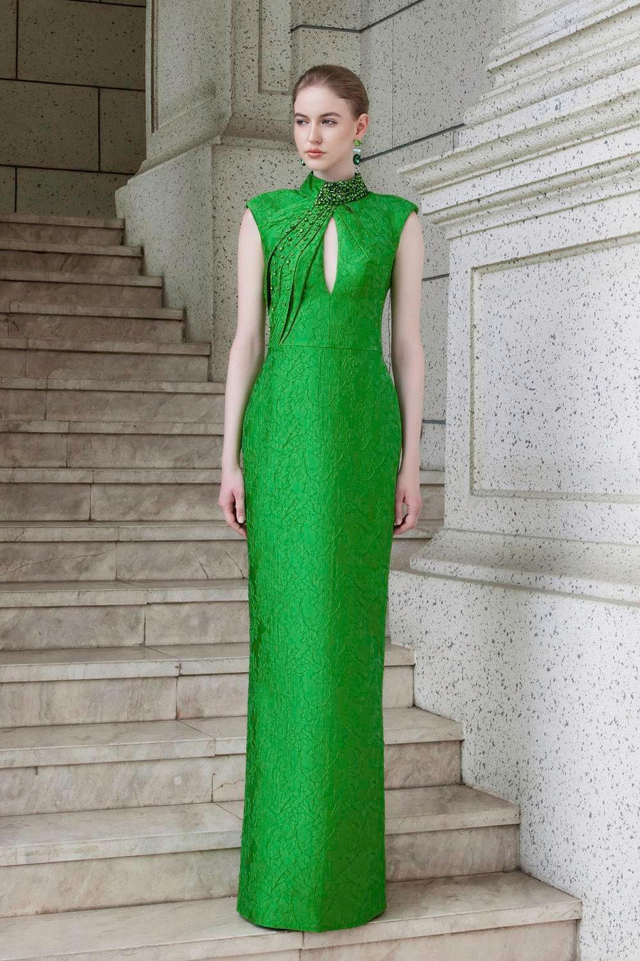 Zephyr Sheath Sleeveless Jacquard Floor Length Dress Gown Dress I.H.F Atelier